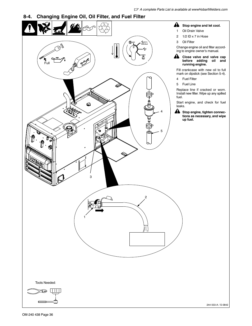 Section 8-4 | Hobart Welding Products CHAMPION ELITE OM-240 438E User Manual | Page 40 / 64