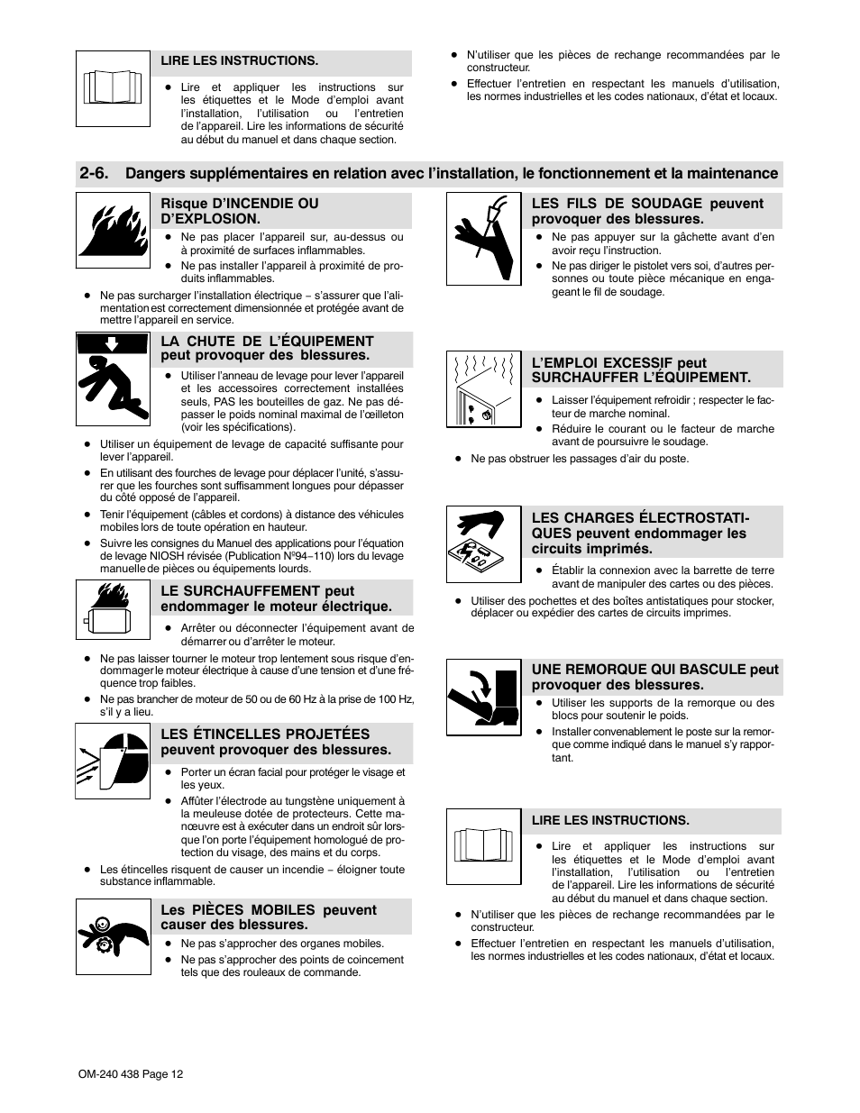 Hobart Welding Products CHAMPION ELITE OM-240 438B User Manual | Page 16 / 72