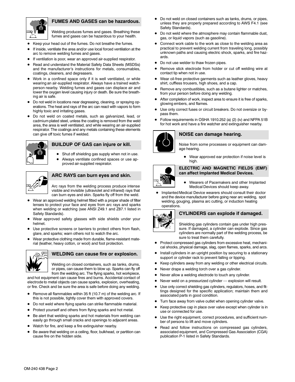 Hobart Welding Products CHAMPION ELITE OM-240 438B User Manual | Page 6 / 72