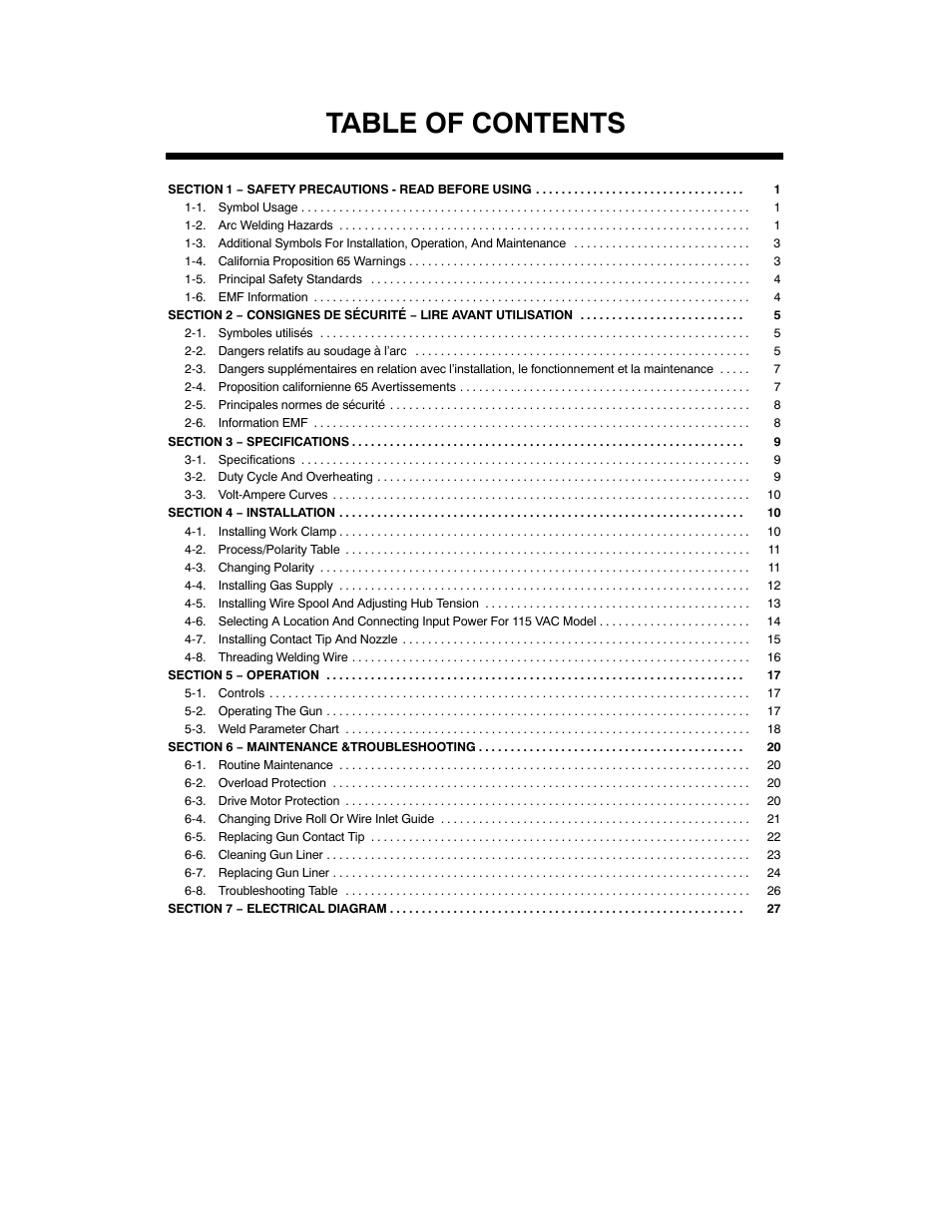 Hobart Welding Products HANDLER 125 AND H-9B GUN OM-947 212 149D User Manual | Page 3 / 48