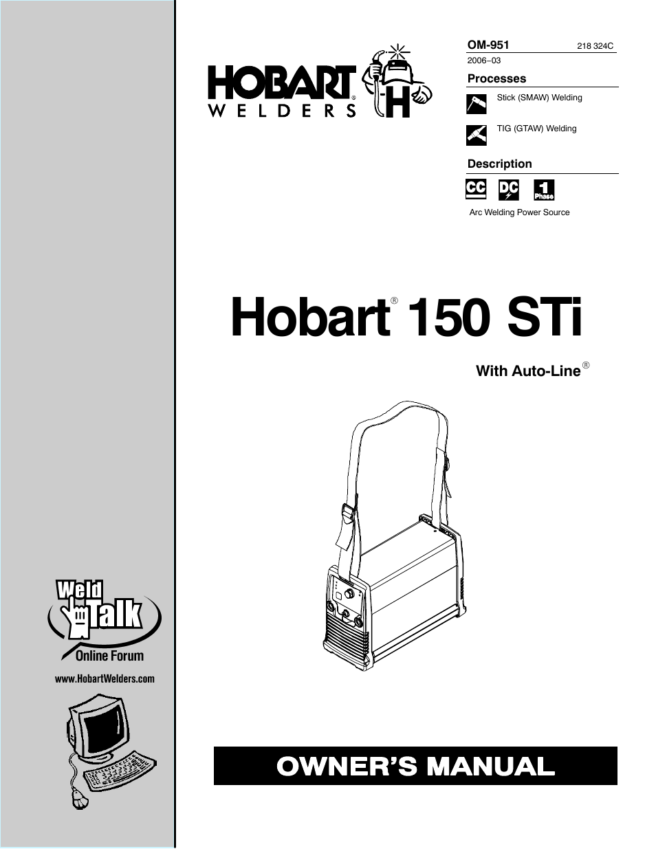Hobart Welding Products 150 STI User Manual | 24 pages