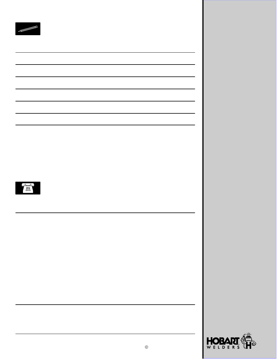 Resources available owner’s record | Hobart Welding Products HSW 25 User Manual | Page 24 / 24
