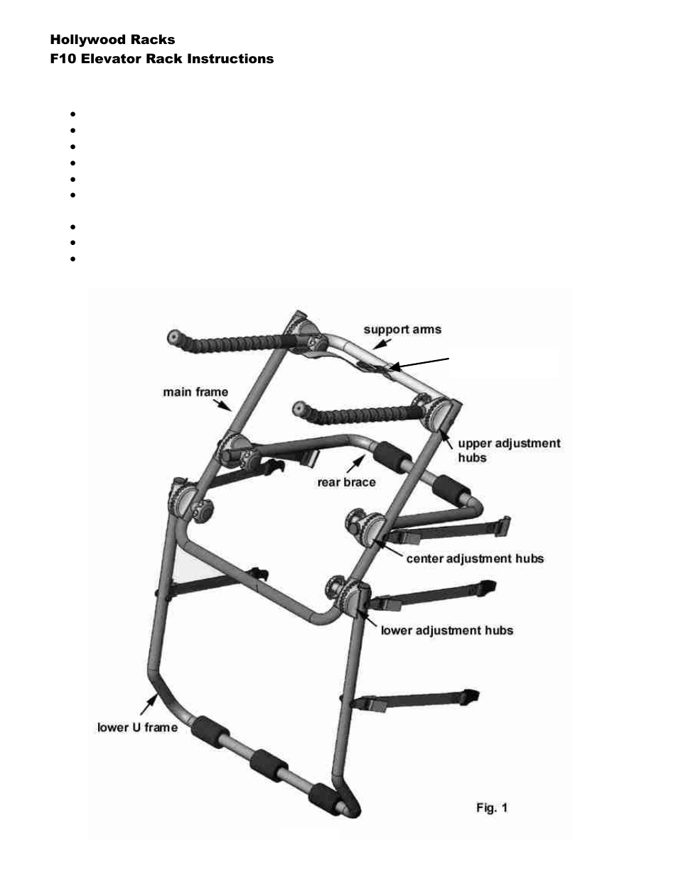 Hollywood Racks F10 Elevator User Manual | 3 pages