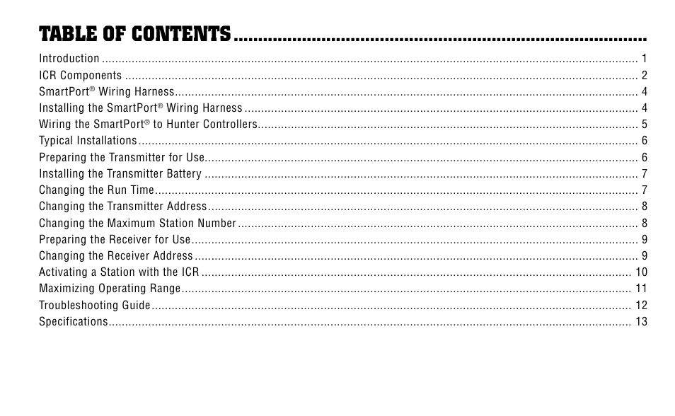 Hunter Fan ICR User Manual | Page 3 / 32