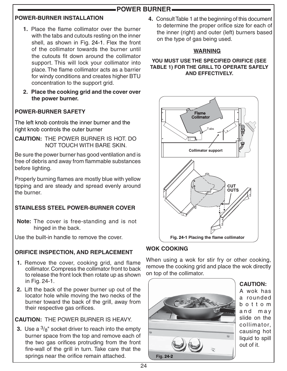 Power burner | Fire Magic ECHELON E660 User Manual | Page 24 / 38
