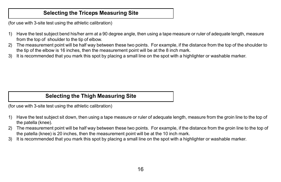 Futrex Body Fat and fitness Analyzer -5500A/WL User Manual | Page 16 / 40