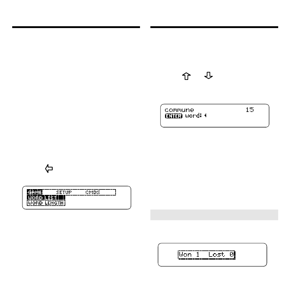 Changing game settings, Playing the games | Franklin Bookman MWD-640 User Manual | Page 15 / 19