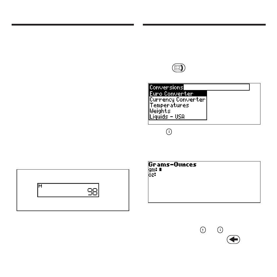 Using the converter, Making metric conversions | Franklin Deutsch/English Professor PRO BDS-1840 User Manual | Page 31 / 38