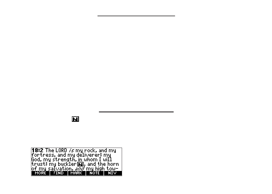 Highlighting words, Viewing footnotes | Franklin HOLY BIBLE BIB-1450 User Manual | Page 20 / 35