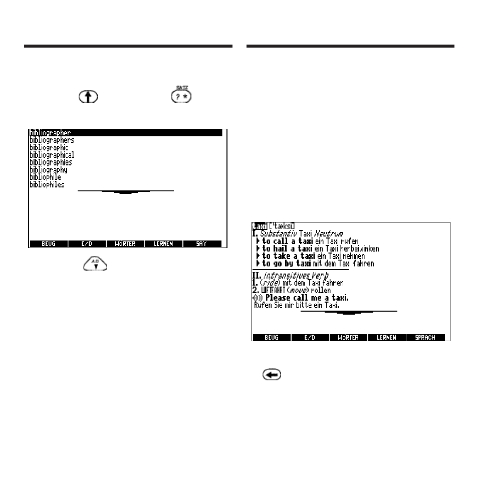 Highlighting words | Franklin Deutsch/English Professor PRO BDS-1860 User Manual | Page 22 / 71