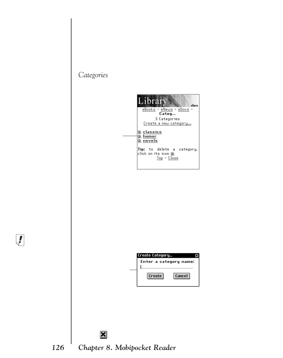Categories, Chapter 8. mobipocket reader | Franklin EBM-901 User Manual | Page 126 / 243