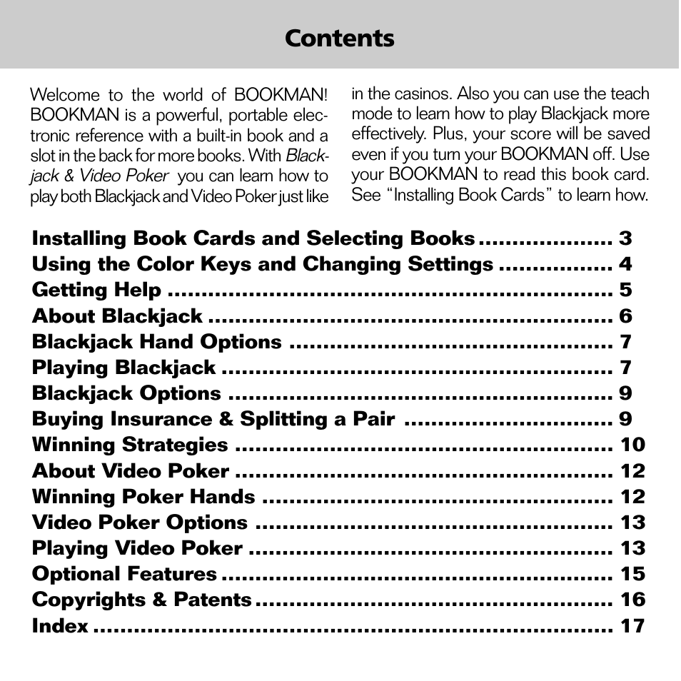 Franklin Blackjack & Video Poker BJP-2034 User Manual | Page 3 / 20