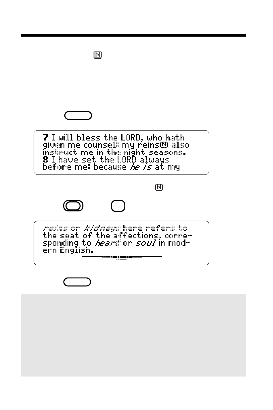 Viewing footnotes | Franklin HOLY BIBLE KING JAMES VERSION IC-119 User Manual | Page 26 / 42