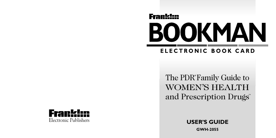 Bookman | Franklin GWH-2055 User Manual | Page 21 / 21