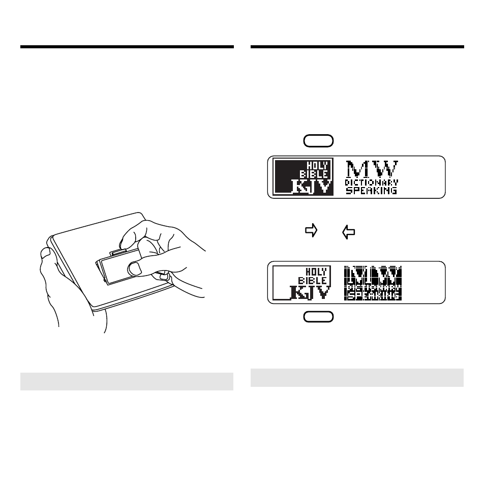 Installing cartridges and, Selecting books, Installing cartridges and selecting books | Installing cartridges | Franklin MWS-2018 User Manual | Page 5 / 19