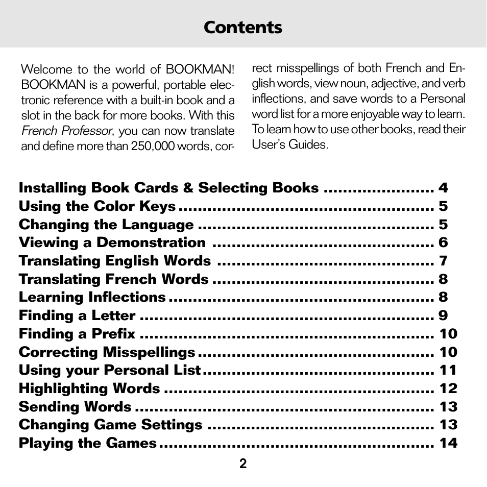 Franklin French Professor/ Professeur d'Anglais BQF-2025 User Manual | Page 3 / 21