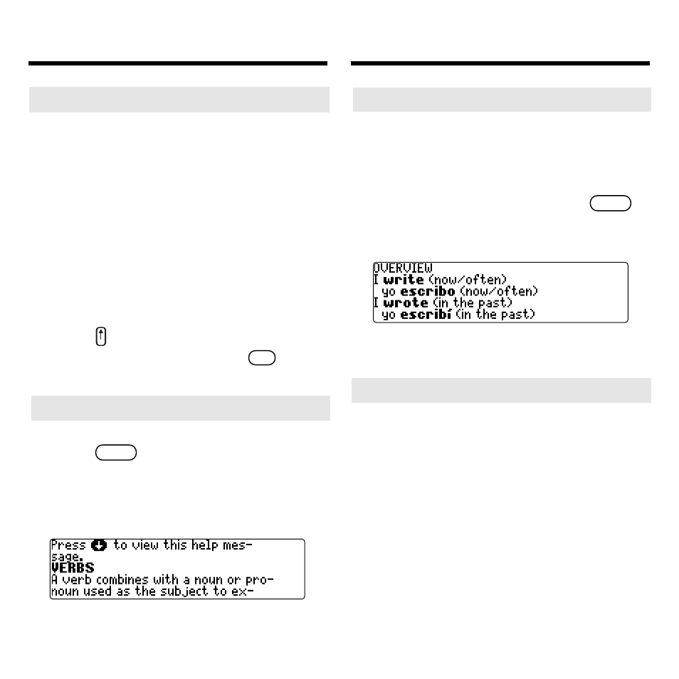 Accenting letters, Getting grammar guidance | Franklin Spanish Professor DBE-1440 User Manual | Page 17 / 29