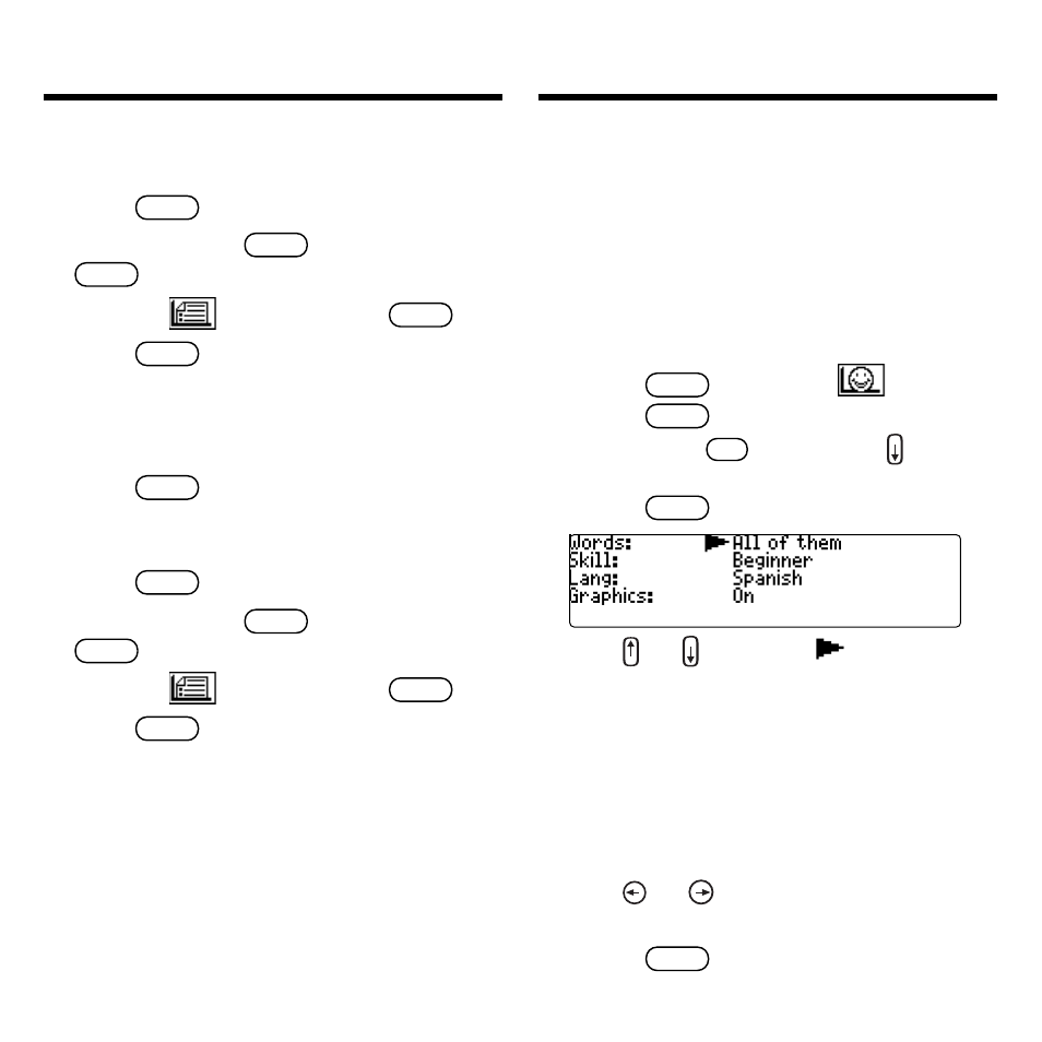 Playing the games, Changing game settings | Franklin Spanish Professor DBE-1440 User Manual | Page 21 / 29