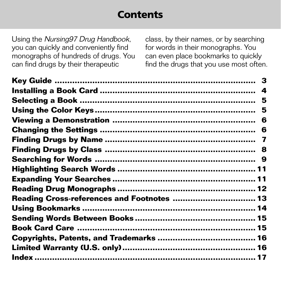 Franklin Nursing97 Drug Handbook NDH-2062 User Manual | Page 3 / 20