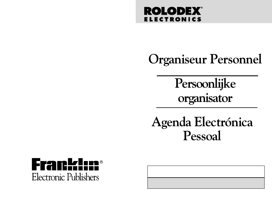 Franklin Rolodex RF-8001 User Manual | 32 pages