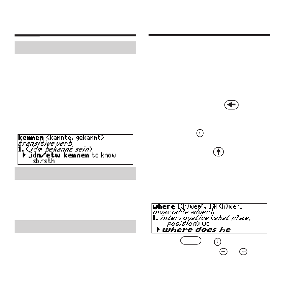 Translating english words, Translating german words | Franklin Professor PRO DBD-3040 User Manual | Page 11 / 30