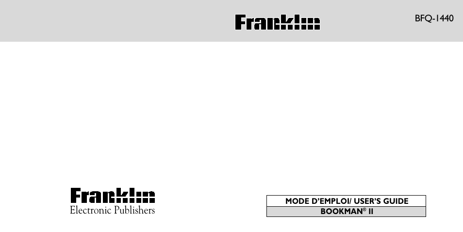 Professeur d’anglais french professor | Franklin Professeur d'anglais French Professor BFQ-1440 User Manual | Page 30 / 30
