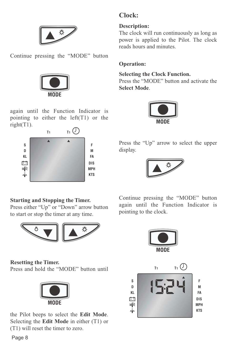 Clock | Faria Instruments PILOT IS0152 User Manual | Page 10 / 23
