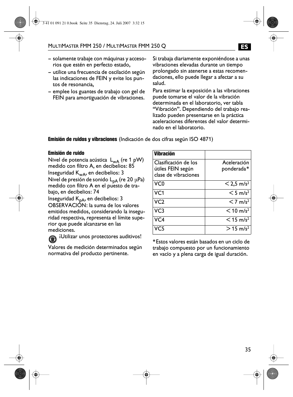 FEIN Power Tools FMM 250 User Manual | Page 35 / 44