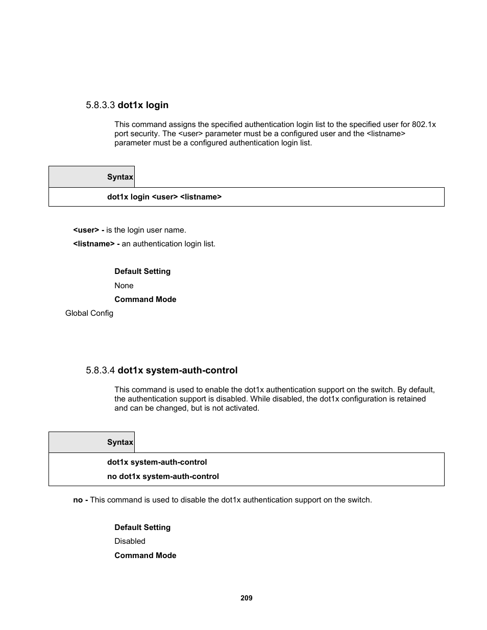 3 dot1x login, 4 dot1x system-auth-control | Fortinet MR1 User Manual | Page 209 / 640