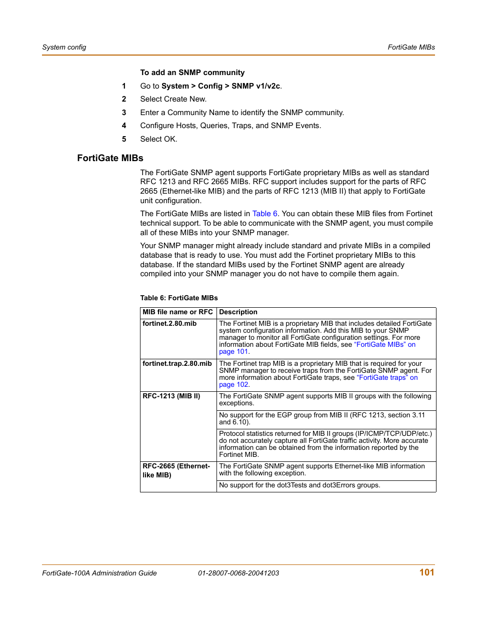 Fortigate mibs | Fortinet 100A User Manual | Page 101 / 374