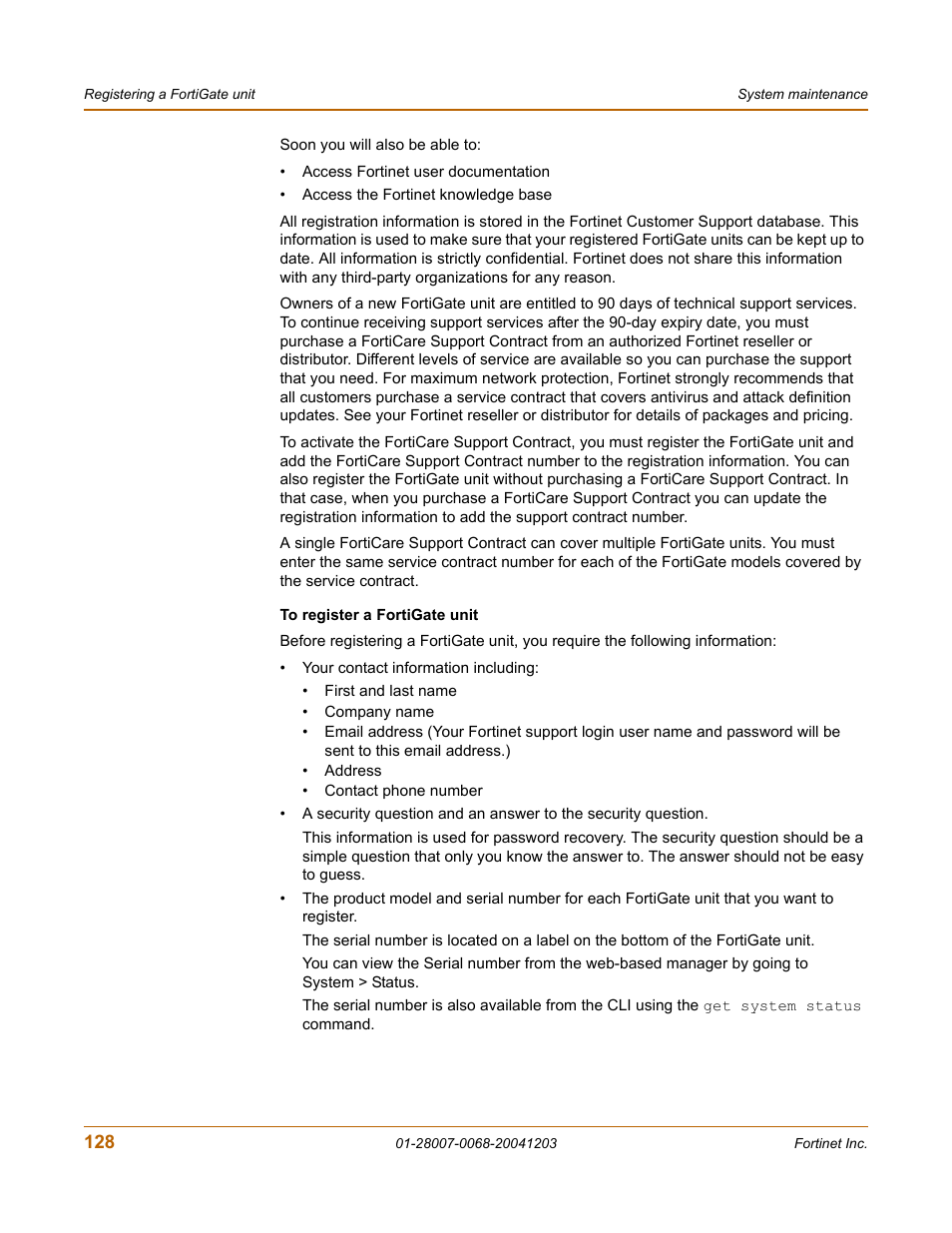 To register a fortigate unit | Fortinet 100A User Manual | Page 128 / 374