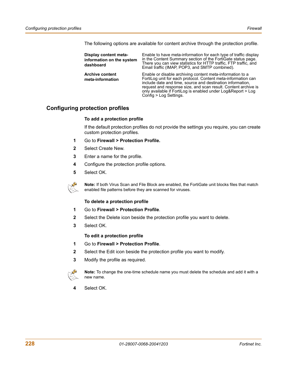 Configuring protection profiles | Fortinet 100A User Manual | Page 228 / 374