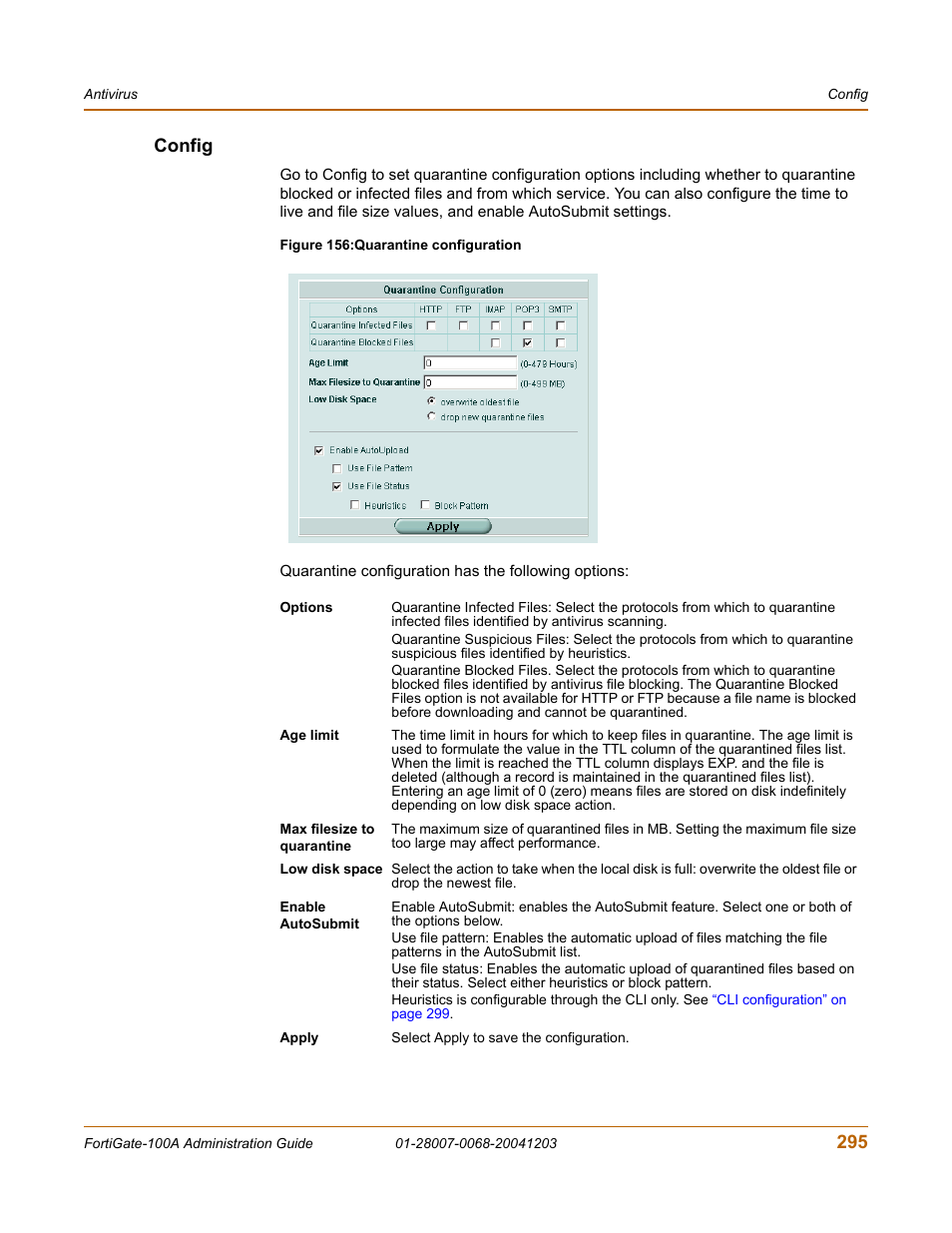 Config, 295 config | Fortinet 100A User Manual | Page 295 / 374