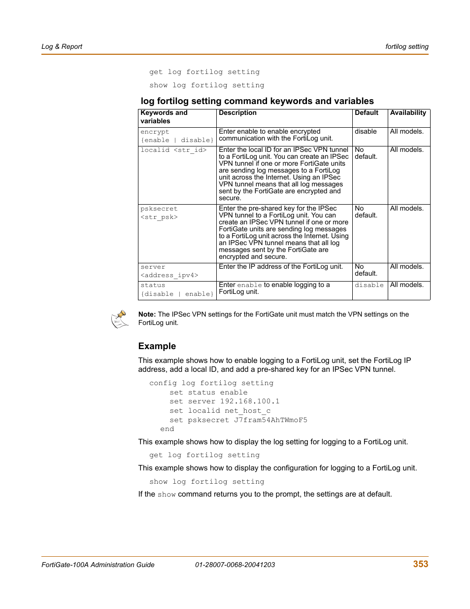 Example | Fortinet 100A User Manual | Page 353 / 374