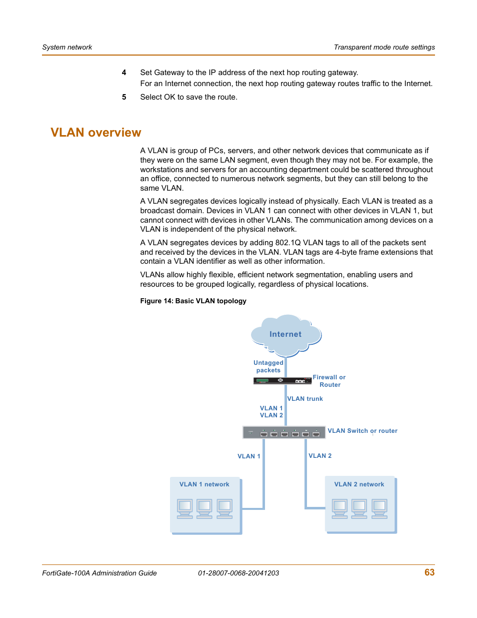 Vlan overview, Vlan | Fortinet 100A User Manual | Page 63 / 374