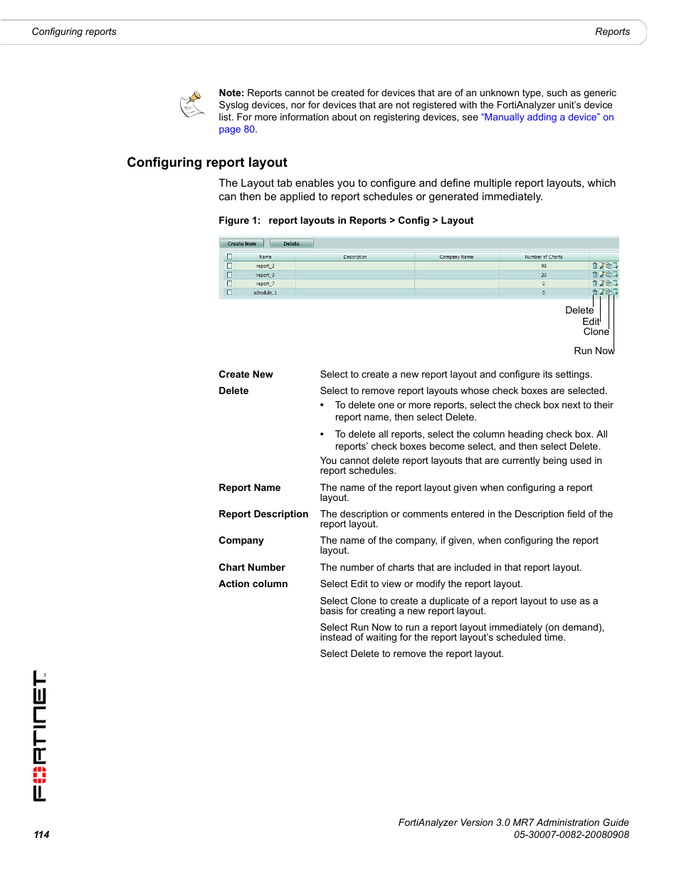 Configuring report layout | Fortinet FortiAnalyzer 3.0 MR7 User Manual | Page 118 / 234