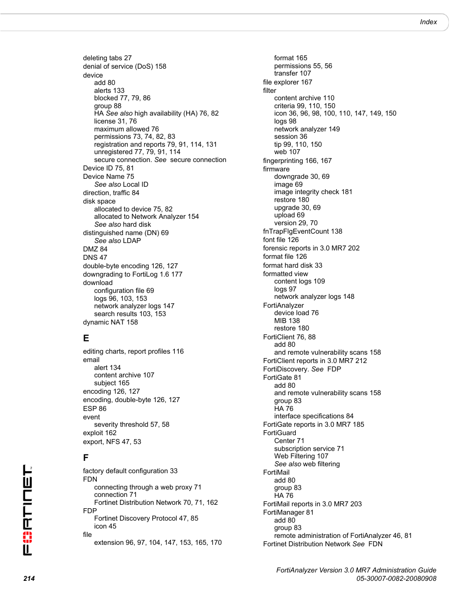 Fortinet FortiAnalyzer 3.0 MR7 User Manual | Page 226 / 234