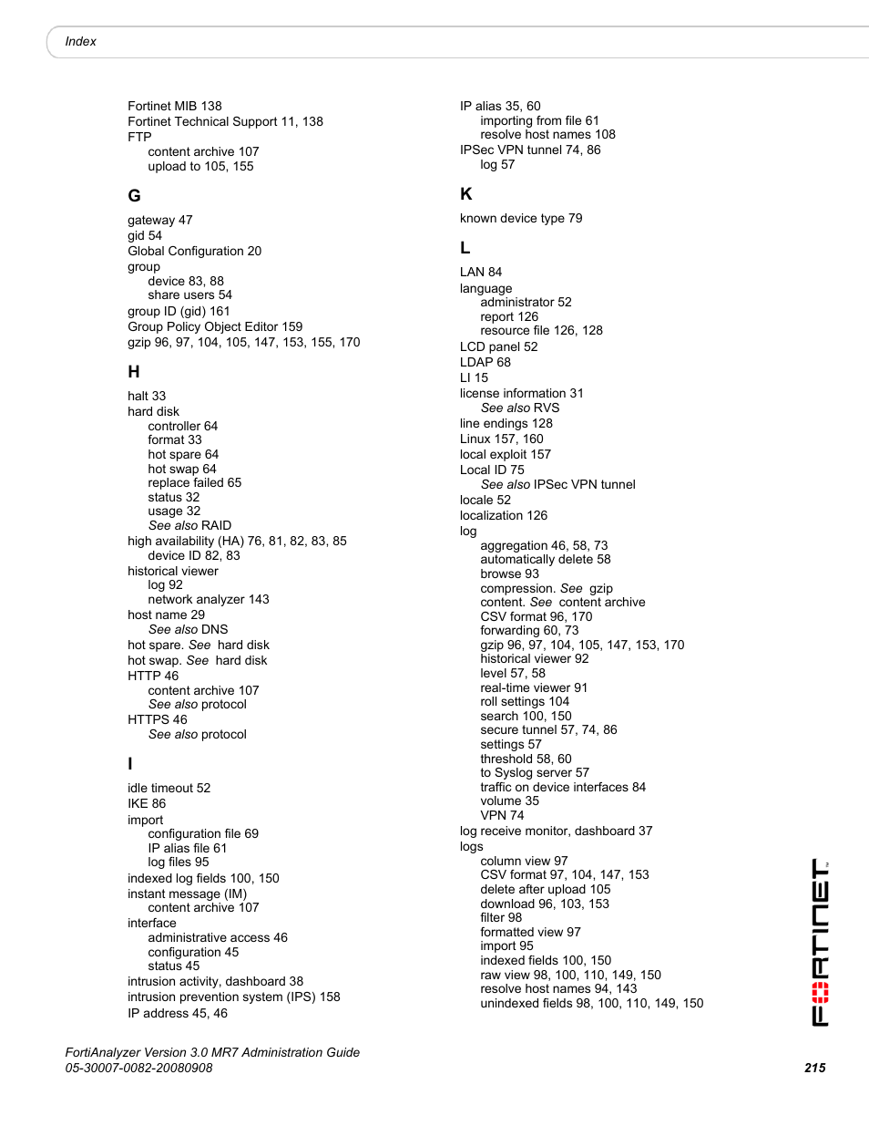 Fortinet FortiAnalyzer 3.0 MR7 User Manual | Page 227 / 234