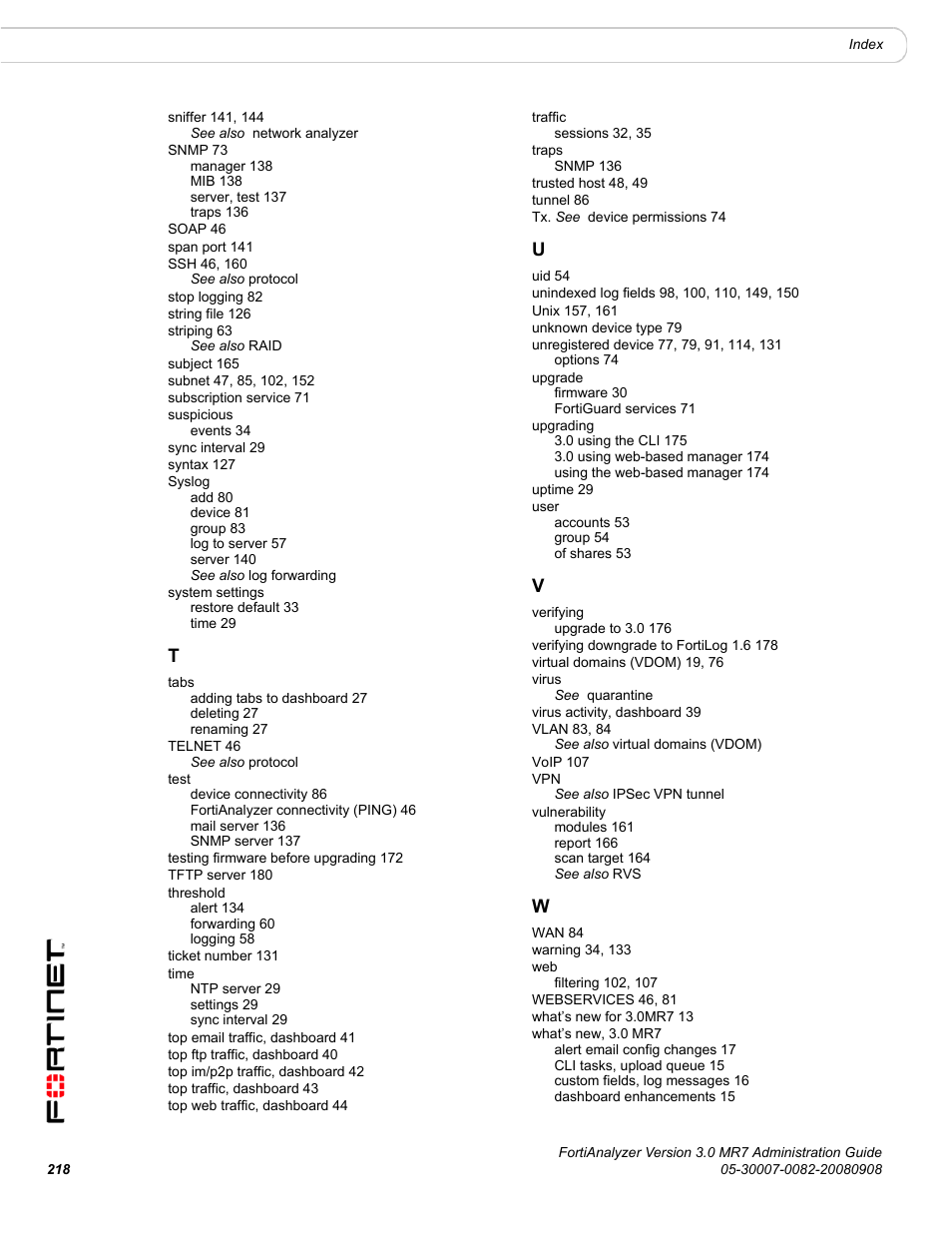 Fortinet FortiAnalyzer 3.0 MR7 User Manual | Page 230 / 234