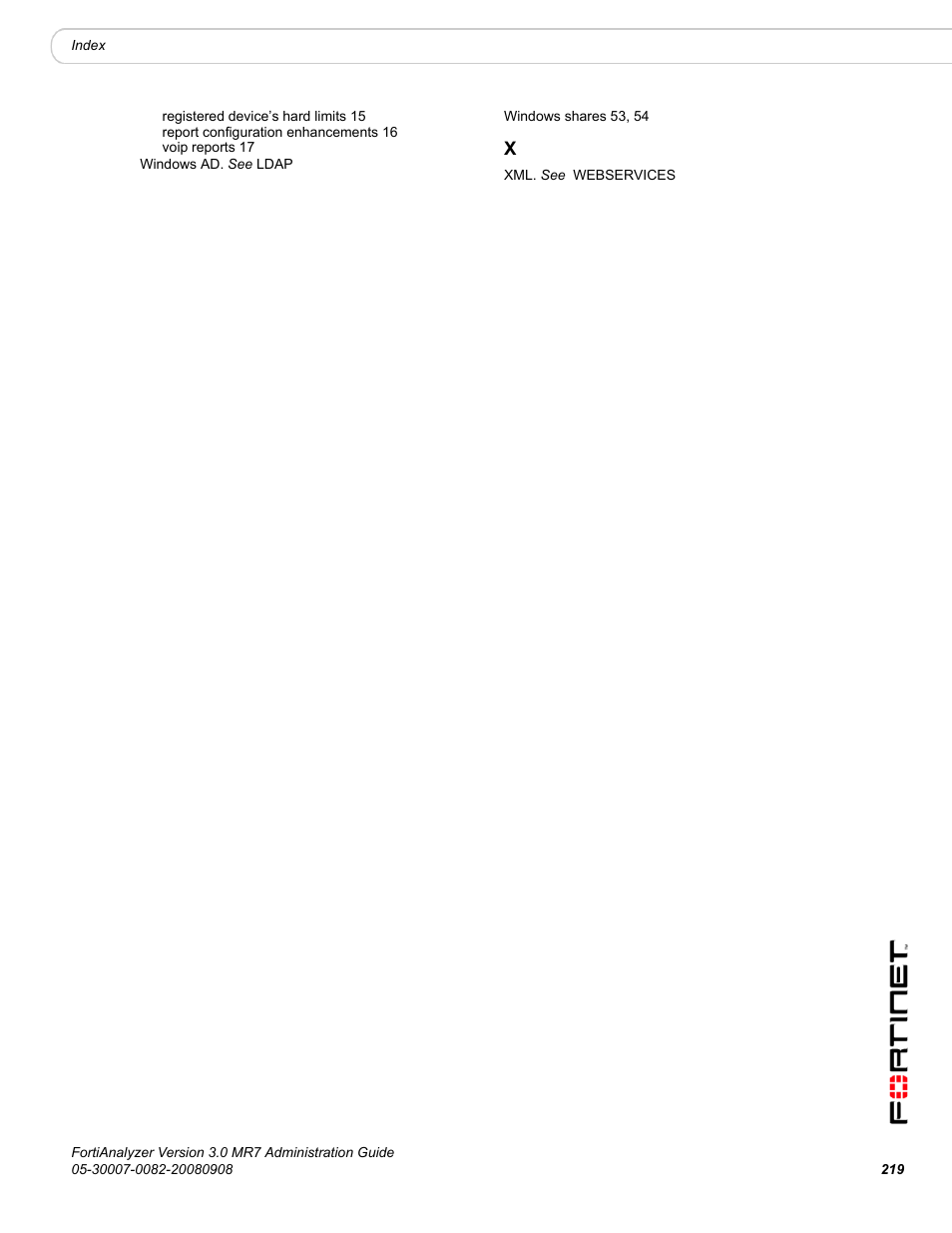 Fortinet FortiAnalyzer 3.0 MR7 User Manual | Page 231 / 234
