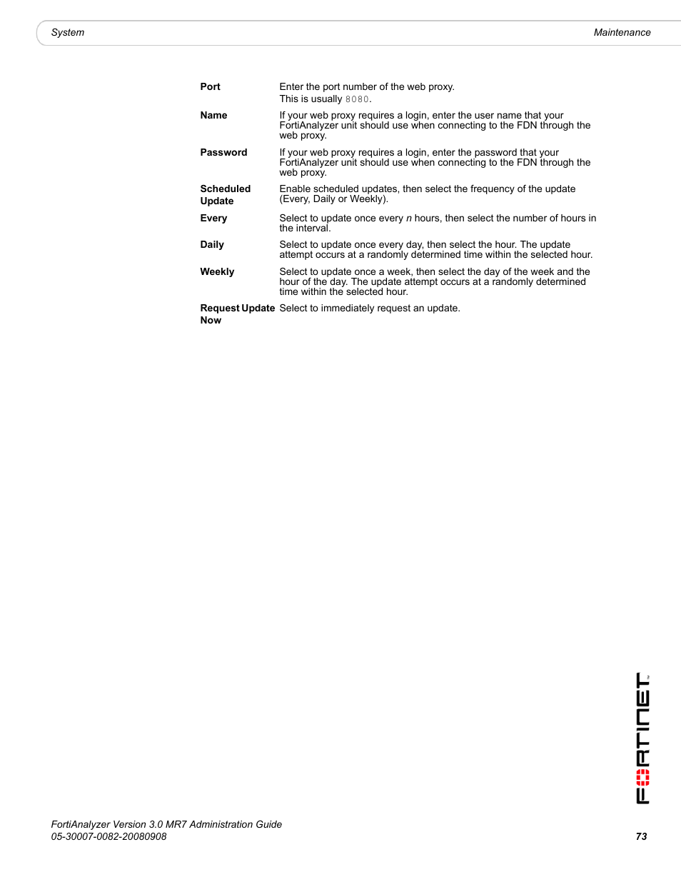 Fortinet FortiAnalyzer 3.0 MR7 User Manual | Page 73 / 234