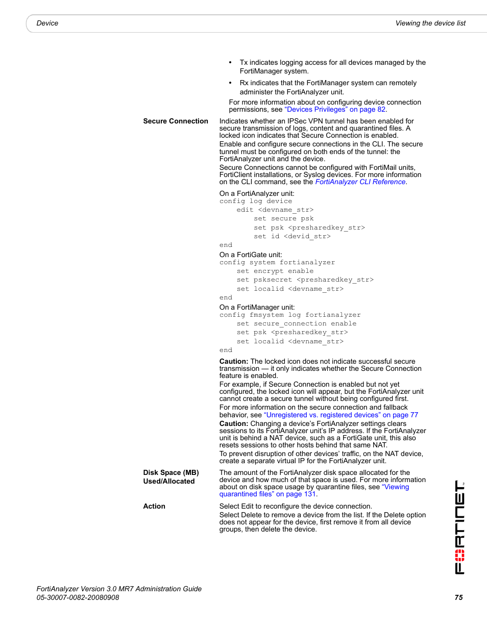 Fortinet FortiAnalyzer 3.0 MR7 User Manual | Page 77 / 234