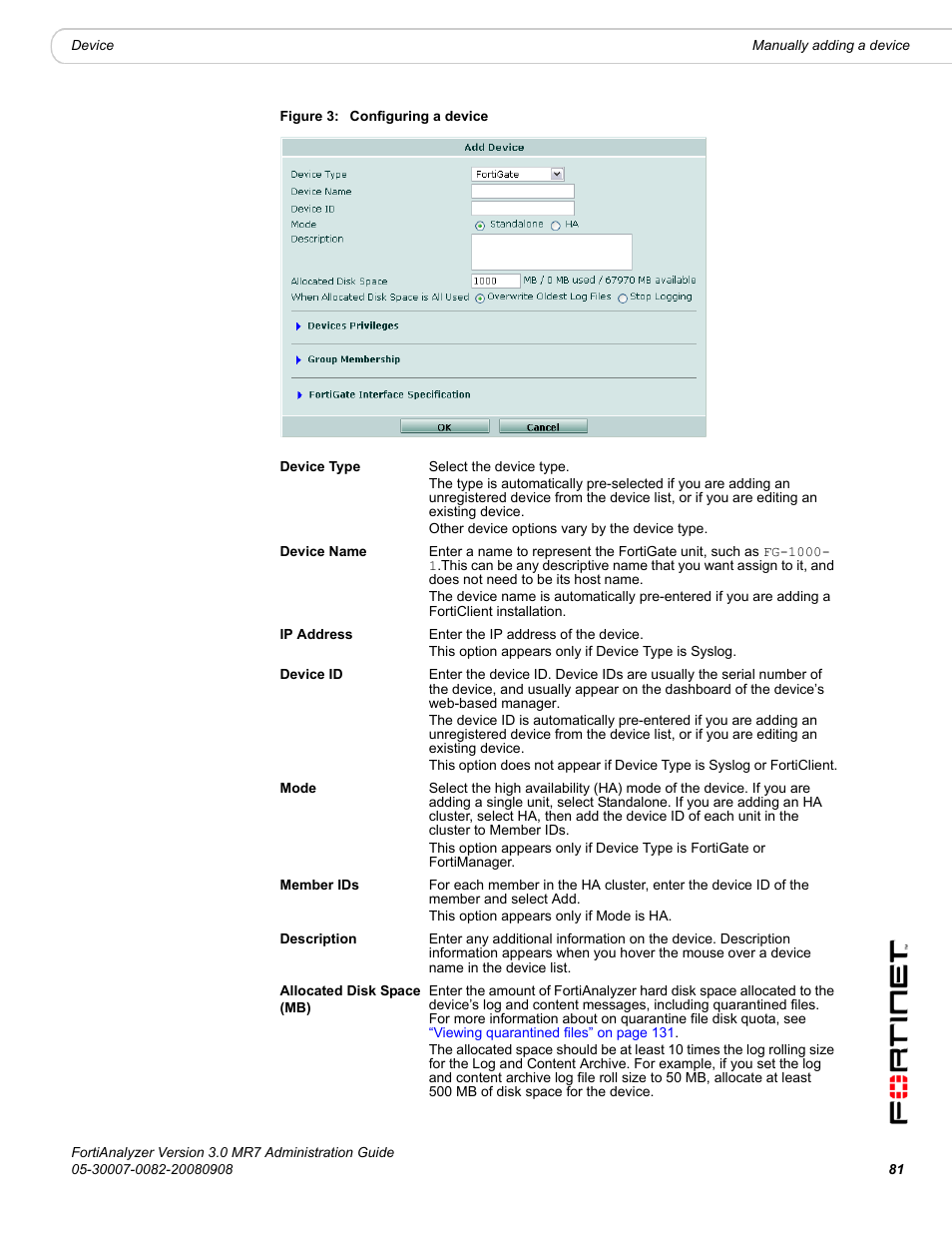 Fortinet FortiAnalyzer 3.0 MR7 User Manual | Page 83 / 234