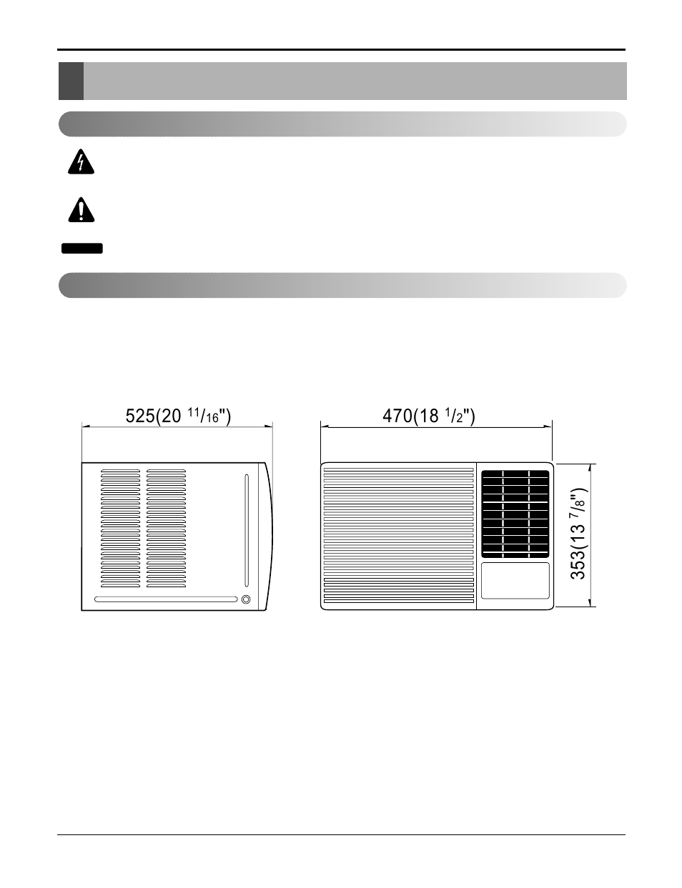 Dimensions | Friedrich CP06E10 User Manual | Page 6 / 30