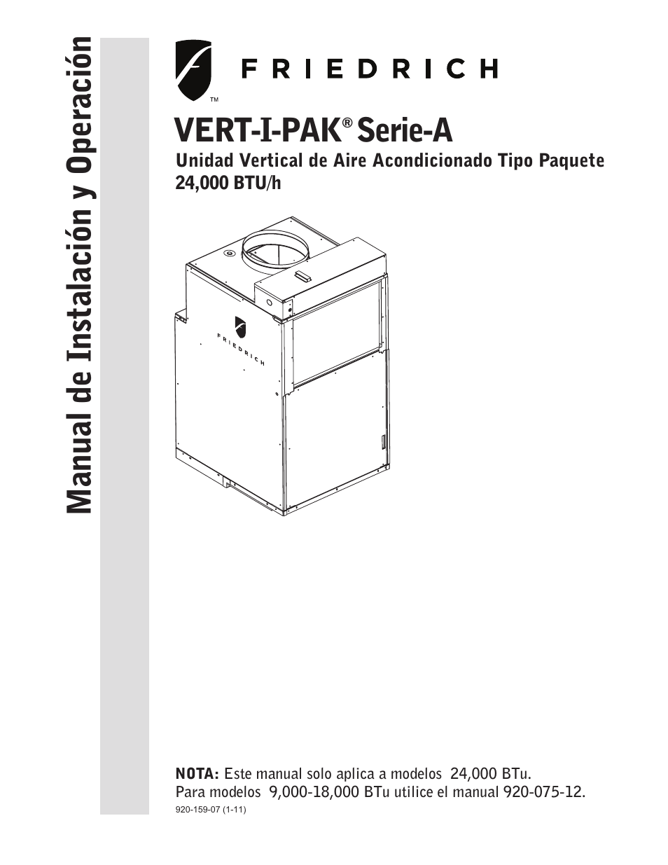 Friedrich 24,000 BTU/h User Manual | Page 24 / 72