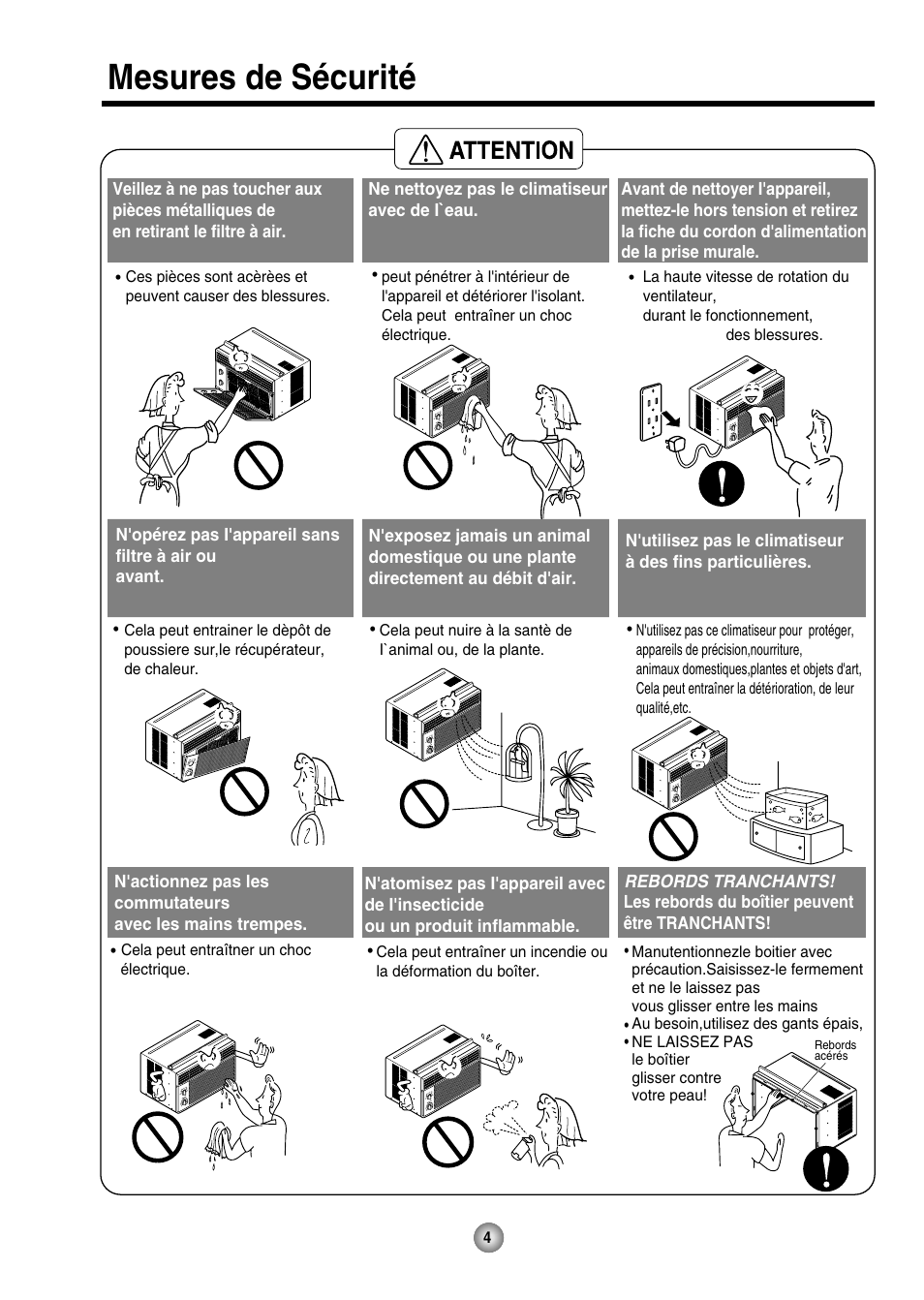 Mesures de sécurité | Friedrich ZStar User Manual | Page 20 / 43