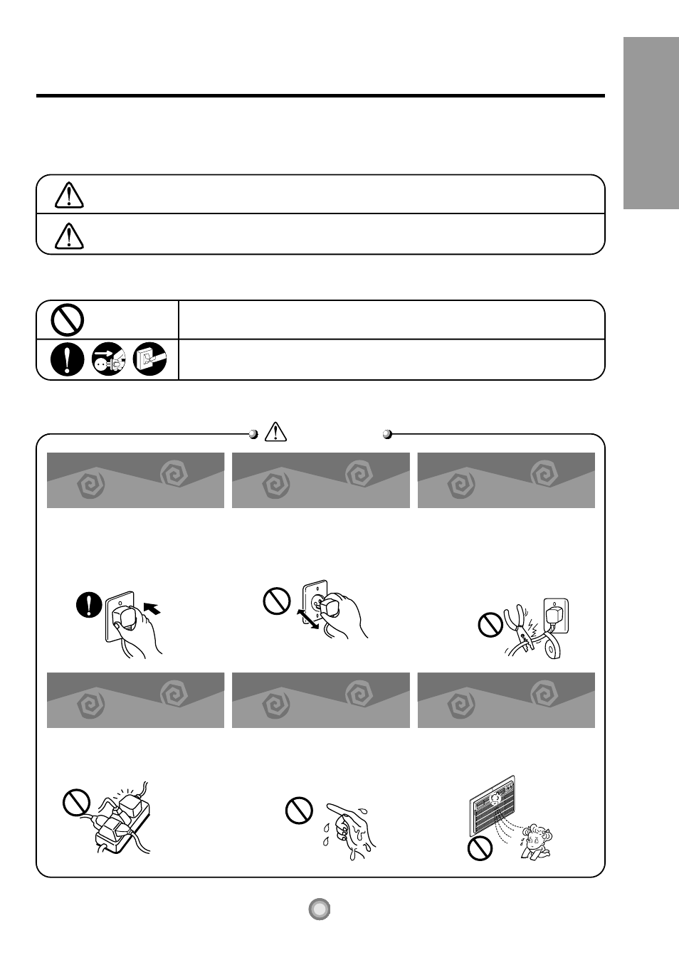 Safety precautions, Caution, Never do this. always do this | Warning | Friedrich 230 Volts US10 User Manual | Page 3 / 61