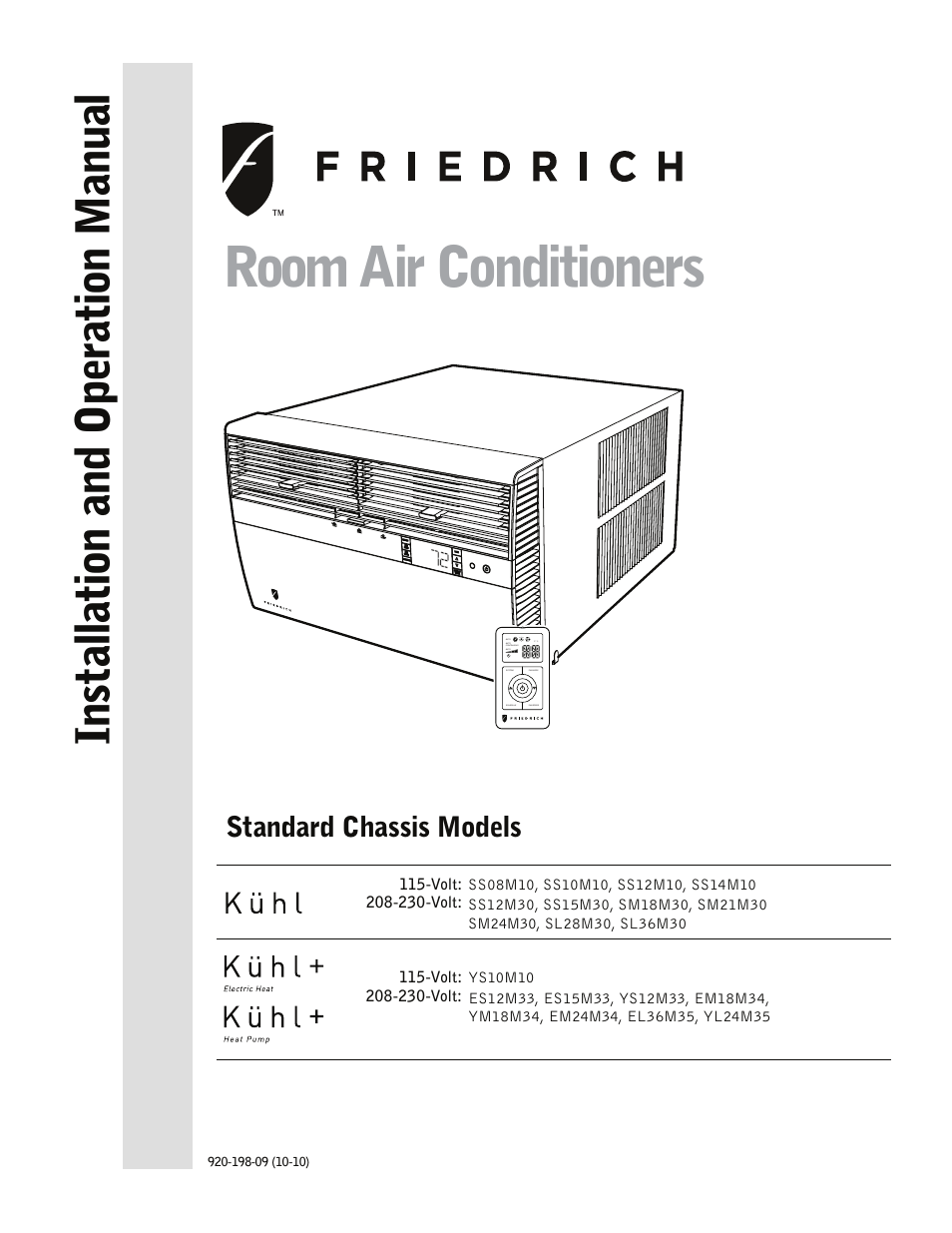 Friedrich ES15M33 User Manual | 132 pages