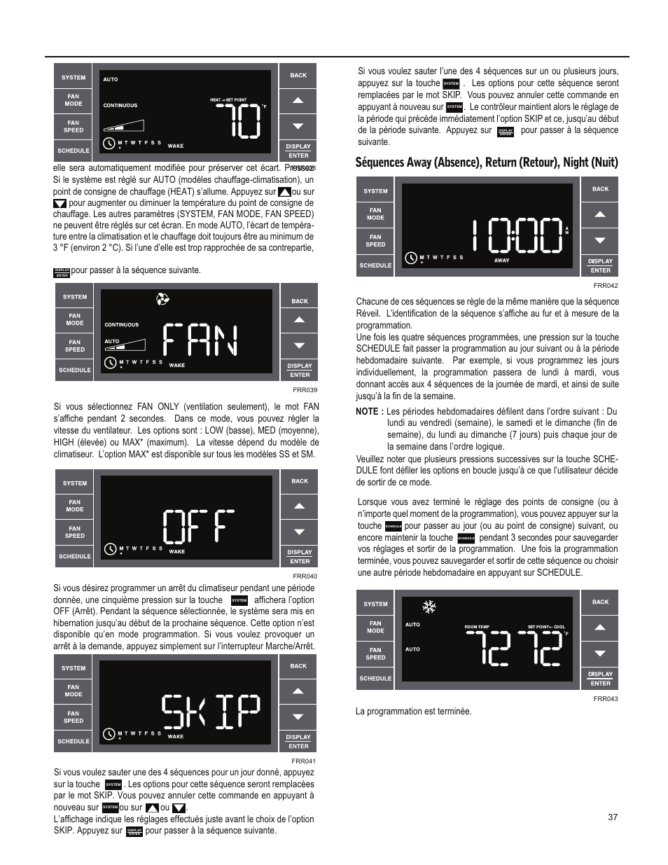 La programmation est terminée | Friedrich ES15M33 User Manual | Page 125 / 132