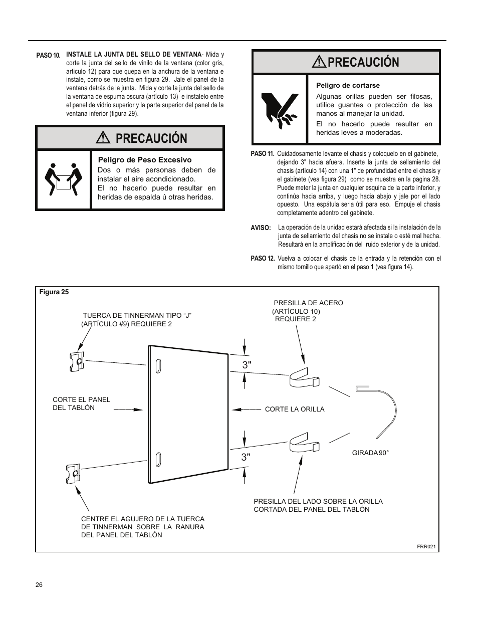 Precaución | Friedrich ES15M33 User Manual | Page 70 / 132